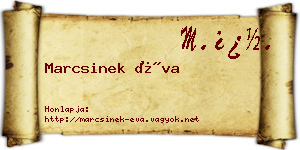 Marcsinek Éva névjegykártya